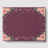 Gold Diamonds Burgundy Rozen Wedding Gastenboek (Achterkant)