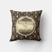 Gold Diamonds Damask 50th Wedding Jubileum Kussen (Achterkant)
