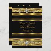 Gold Diamonds Elegant 50th Wedding Jubileum Kaart (Voorkant / Achterkant)