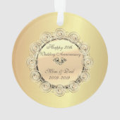 Gold Diamonds Elegant 50th Wedding Jubileum Ornament (achterkant)