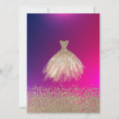 Gold Diamonds, Elegant Chic Dress Quinceañera Kaart (Achterkant)