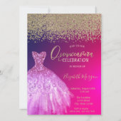 Gold Diamonds, Elegant Chic Dress Quinceañera Kaart (Voorkant)