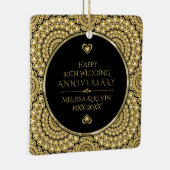Gold Diamonds Happy 50e bruiloft Jubileum Keramisch Ornament (Rechts)