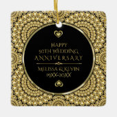 Gold Diamonds Happy 50e bruiloft Jubileum Keramisch Ornament (Voorkant)