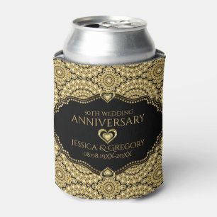 Gold Diamonds Pattern 50e bruiloft Jubileum Blikjeskoeler