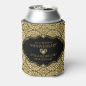 Gold Diamonds Pattern 50e bruiloft Jubileum Blikjeskoeler (Blikje Achterkant)