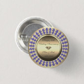 Gold Diamonds Violet 50th Wedding Jubileum Ronde Button 3,2 Cm (Voorkant /achterkant)