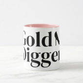 Gold Digger funny coffee mug with pink accents (Centre)