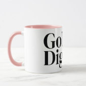 Gold Digger funny coffee mug with pink accents (Gauche)
