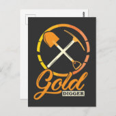 Gold Digger Panning Mining Funny Miner Briefkaart (Voorkant / Achterkant)