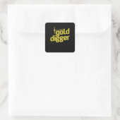 Gold Digger Spitzhacke Pickel Werkzeug Vierkante Sticker (Tas)