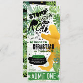 Gold Dinosaur-verjaardagsfeestje Kaart (Voorkant / Achterkant)