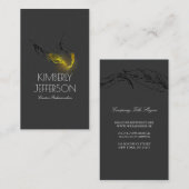 Gold Dipped Feathers Author Writer Black Visitekaartje (Voorkant / Achterkant)