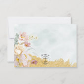 Gold Dipped Floral Enregistrer la carte Date (Dos)
