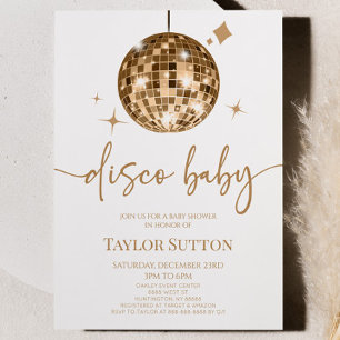Gold Disco Ball Disco Baby shower Kaart
