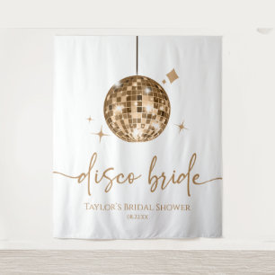 Gold Disco Ball Disco Bride Vrijgezellenfeest Wandkleed