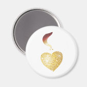 Gold Disco Ball Heart Magneet (Voorkant / Achterkant)