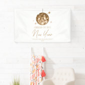 Gold Disco Ball juicht oudejaarsavond feest Spandoek (Insitu)