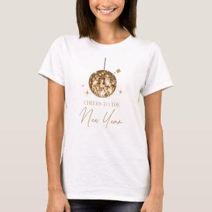Gold Disco Ball juicht oudejaarsavond feest T-shirt