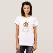 Gold Disco Ball juicht oudejaarsavond feest T-shirt (Voorkant volledig)