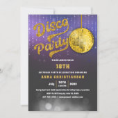 Gold Disco Birthday Party Kaart (Voorkant)