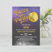 Gold Disco Birthday Party Kaart (Staand voorkant)