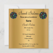 GOLD DISCOBALL SWEET SIXTEEN INVITATION PARTI (Dos)