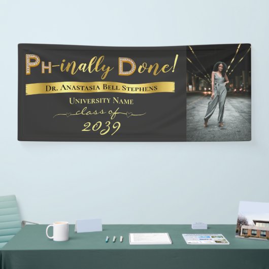 Gold Doctorate PhD Afstuderen Ceremony Party Spandoek (Beurs)