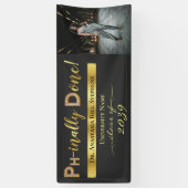 Gold Doctorate PhD Afstuderen Ceremony Party Spandoek (Verticaal)