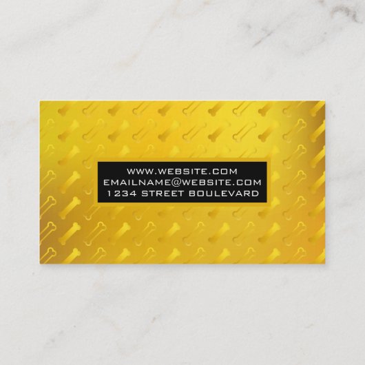 Gold Dog Bone Pattern Visitekaartje (Achterkant)