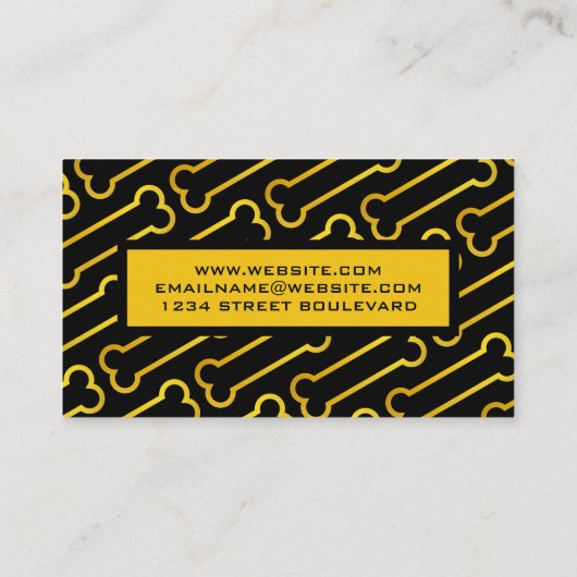 Gold Dog Bone Pattern Visitekaartje (Achterkant)