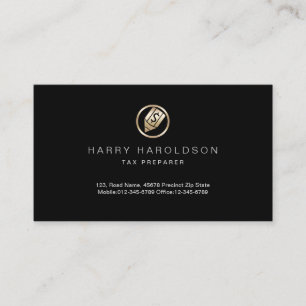 Gold Dollar Pen Icon Tax Preparer Visitekaartje