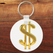 Gold Dollar Sign-Sleutelhanger Sleutelhanger (Voorkant)