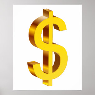 Gold Dollar-symbool Poster