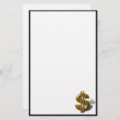 Gold Dollar-teken Briefpapier (Voorkant / Achterkant)