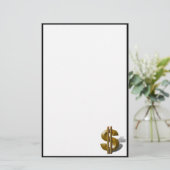 Gold Dollar-teken Briefpapier (Staand voorkant)