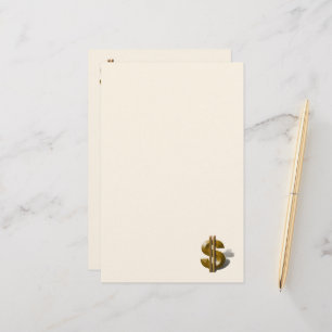 Gold Dollar-teken Briefpapier