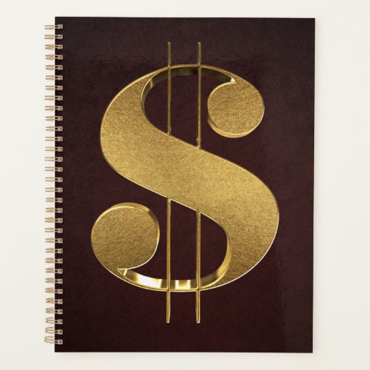 Gold Dollar-teken Planner (Voorkant)