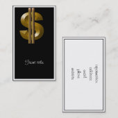 Gold Dollar-teken Visitekaartje (Voorkant / Achterkant)