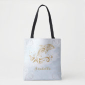 Gold Dolphin - Aangepaste Canvas tas (Voorkant)