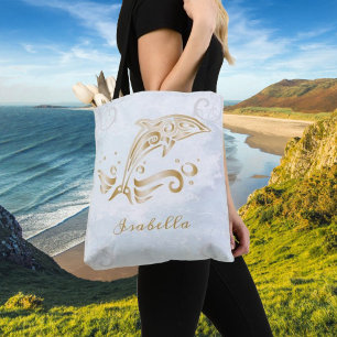 Gold Dolphin - Aangepaste Canvas tas