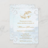 Gold Dolphin Vrijgezellenfeest Invite Kaart (Voorkant / Achterkant)