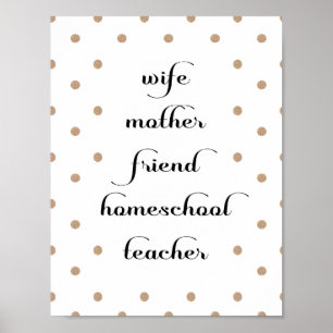 Gold Dot Homeschool Enseignant Citation Poster