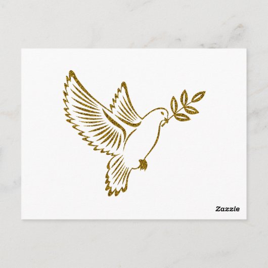 Gold Dove Funeral Simple Script Hartelijk dank Briefkaart (Achterkant)