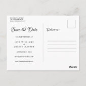 Gold Doves en Heart Elegant Script Save the Date Briefkaart (Achterkant)