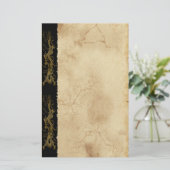 Gold Dragon Asian Parchment-effect Stationery Briefpapier (Staand voorkant)