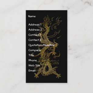 GOLD DRAGON Aziatisch ontwerp Visitekaartje