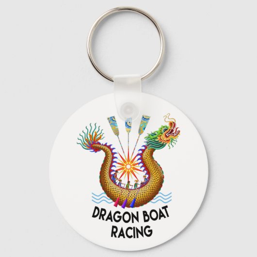 Gold Dragon Boat Racing Sleutelhanger (Voorkant)