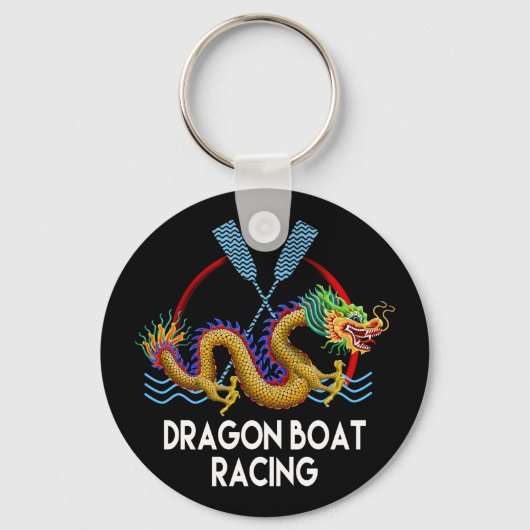 Gold Dragon Boat Racing Sleutelhanger (Voorkant)
