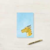 Gold Dragon Head in Profile Post-it® Notes (Op bureau)